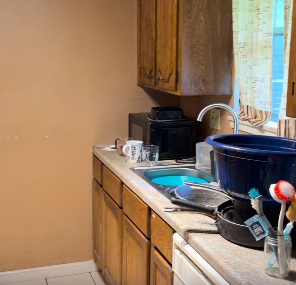 A kitchen in its existing condition